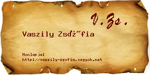 Vaszily Zsófia névjegykártya